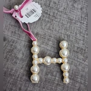 Anthropplogie Pearl Monogram Ornament Letter H